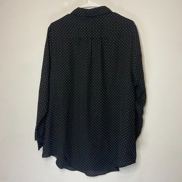 Lands' End Black Polka Dot Blouse - Picture 3 of 9